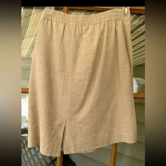 Bicé Tan Linen Blend skirt size 6p - Picture 7 of 7